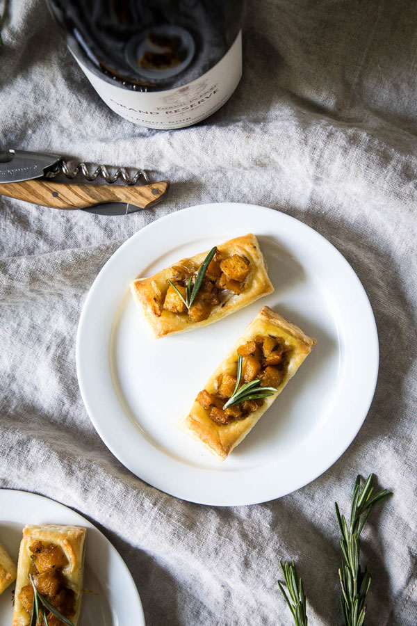 These Pumpkin &amp; Rosemary Puff Pastry Bites are incredibly easy to pull together and make for the perfect bite-sized fall appetizer.