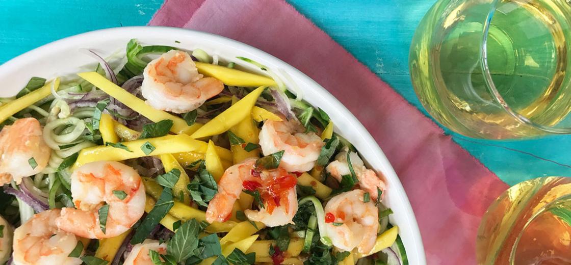 This cucumber mango shrimp salad combines so many fresh summer flavors and colors that it’s sure to be a hit with your family or guests.
