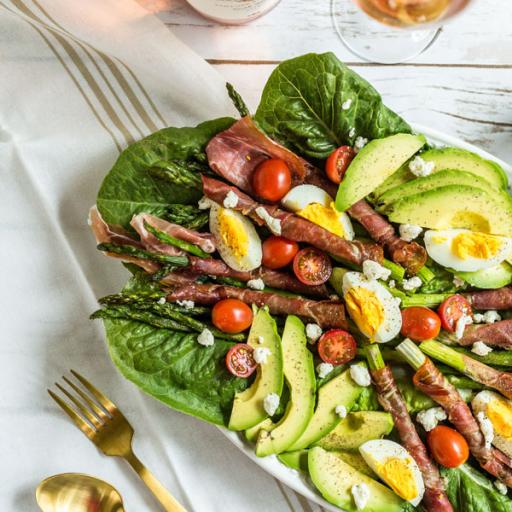 Baked Asparagus and Prosciutto Cobb Salad