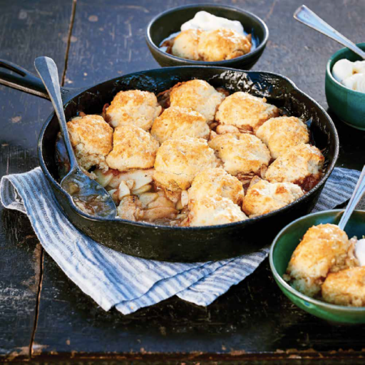 Spiced Apple Cobbler with Rosemary Ice Cream