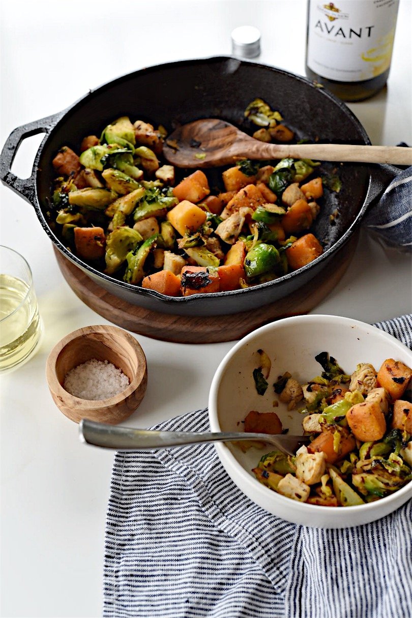 This Winter Chicken and Vegetable Skillet is super easy, really delicious and perfect for a Monday night after a long day in the office.